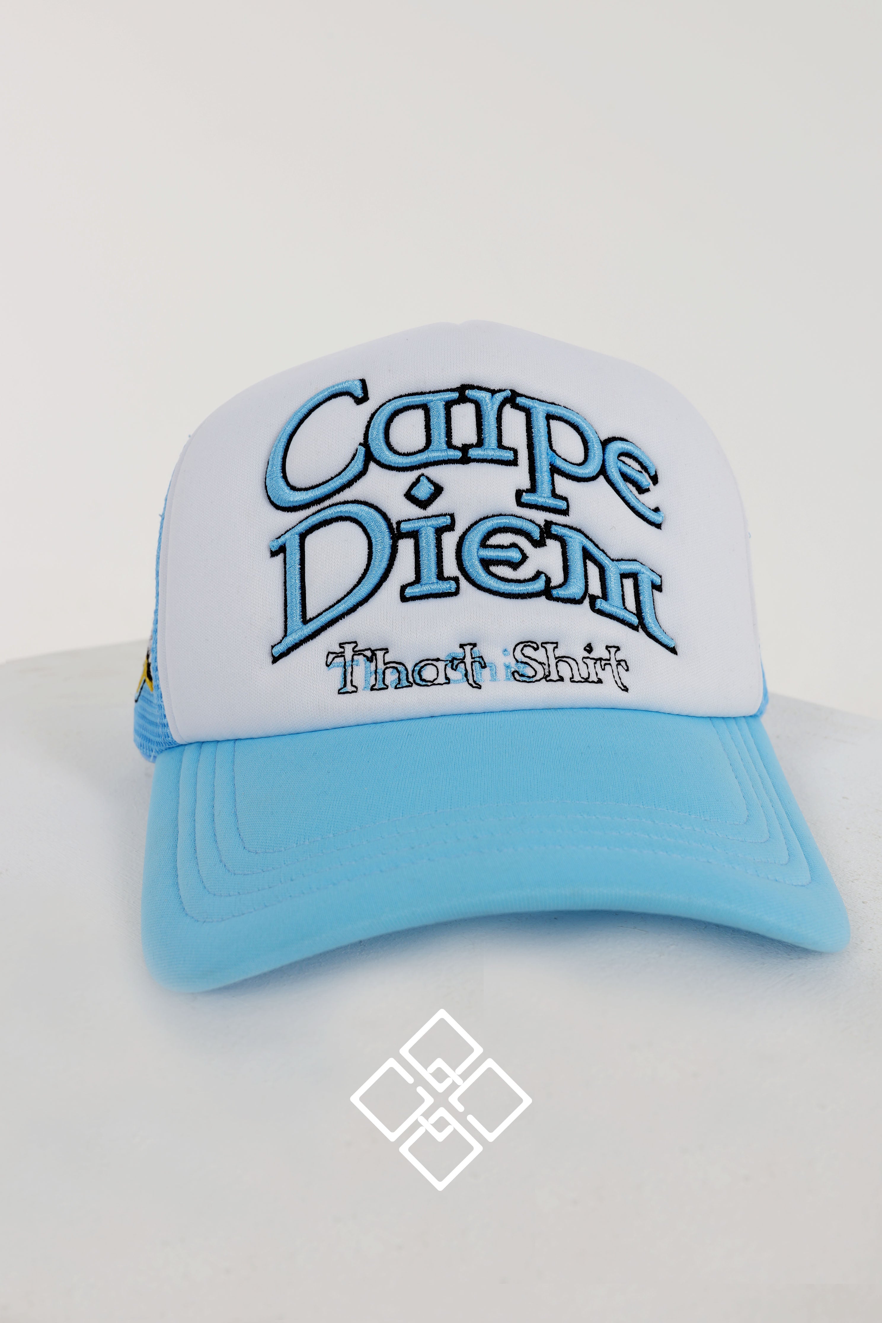 CARPE DIEM THAT SHIT BLUE TRUCKER HAT