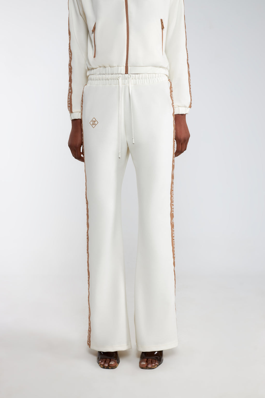 OPULENCE SANDSTONE FLARE TRACK PANTS