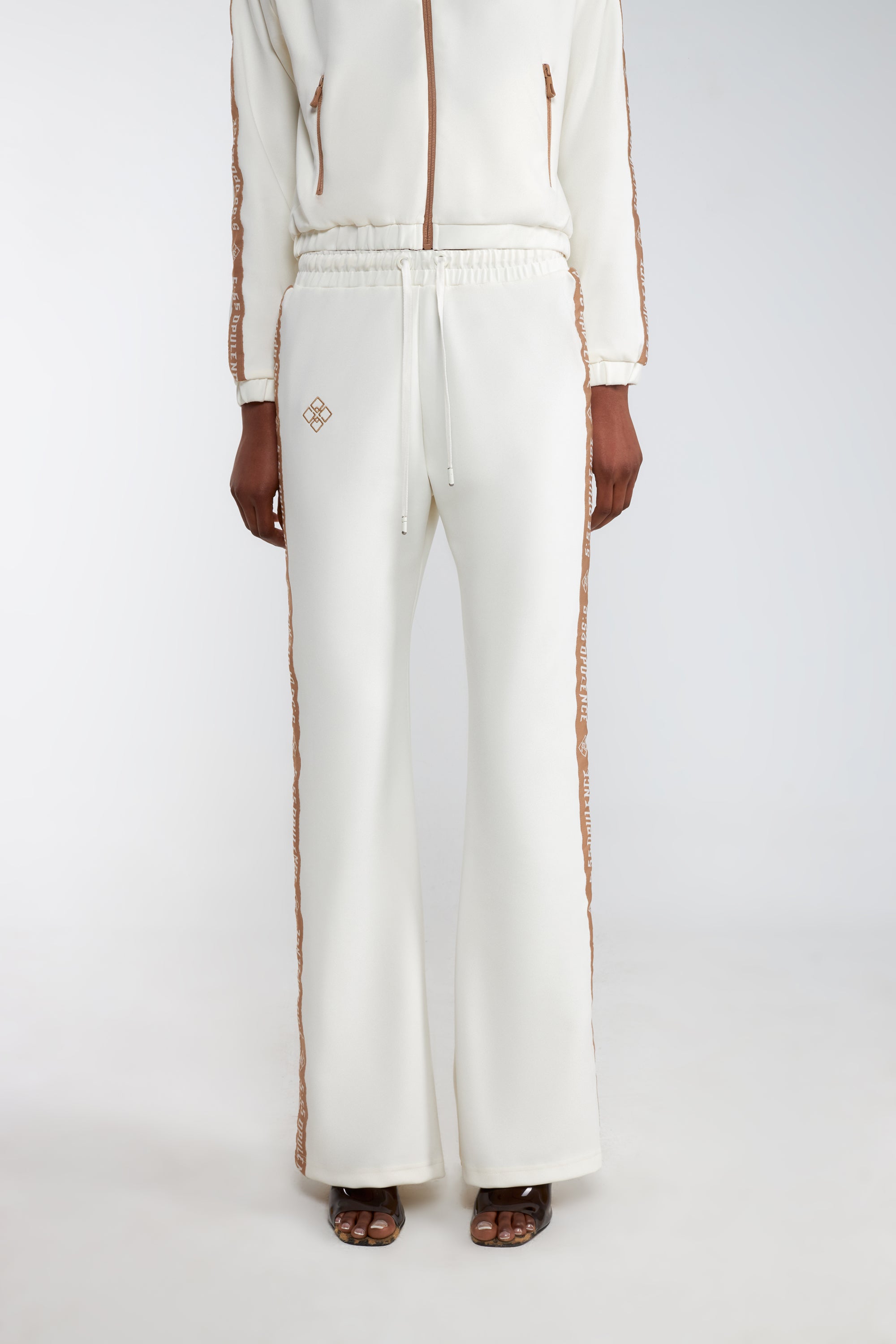 OPULENCE SANDSTONE FLARE TRACK PANTS
